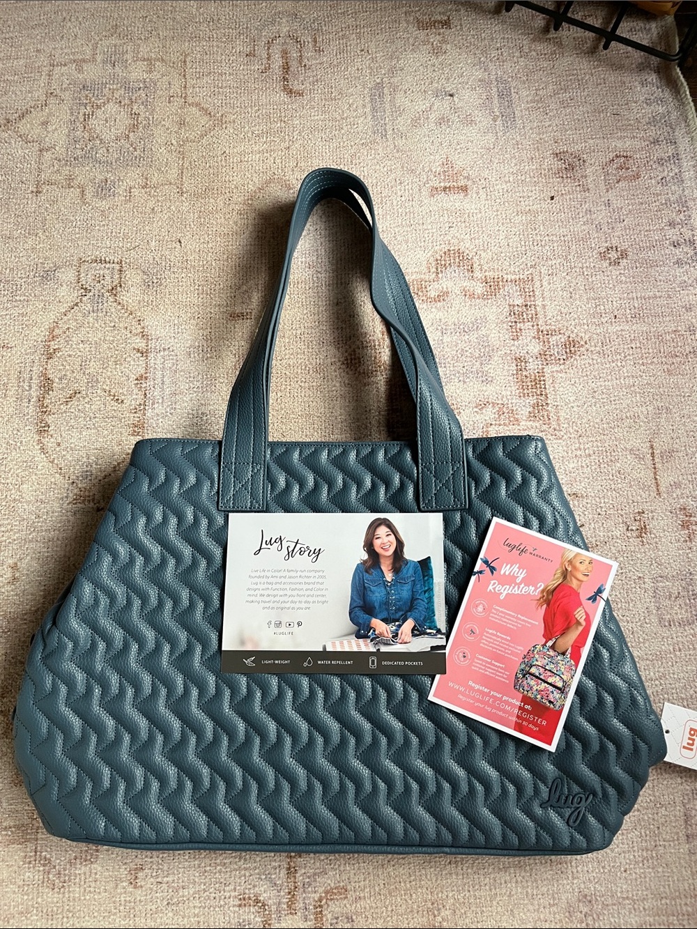Lug Quilted Tote Tempo VL in Slate Blue